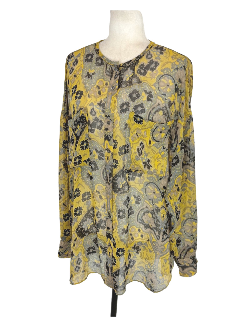Wilfred yellow and black silk blouse